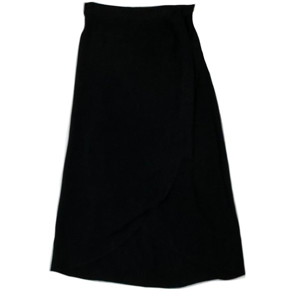 Lolë Black Linen-Blend Pearse Wrap Midi Skirt - Picture 2 of 5